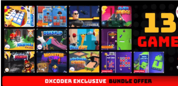 DxCoder Exclusive Bundle Offer: 13 Premium Games SellUnitySourceCode
